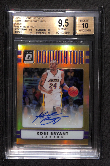2017 Donruss Optic Kobe Bryant Dominator Signatures GOLD #6/10 Auto BGS 9.5/10