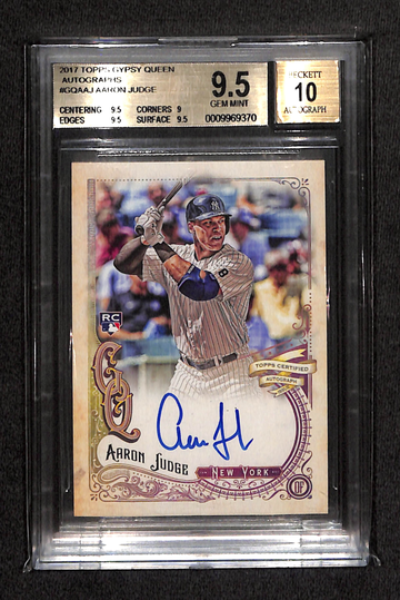 2017 Topps Gypsy Queen Aaron Judge Rookie Auto RC #GQA-AJ BGS 9.5/10 Yankees
