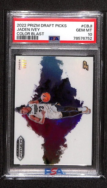 2022 Prizm Draft Picks Jaden Ivey #CB-JI Color Blast PSA 10 POP 2!