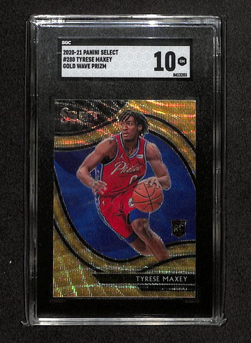 2020 Panini Select - Tyrese Maxey Courtside Gold Wave Prizm #280 SGC 10 Gem Mint