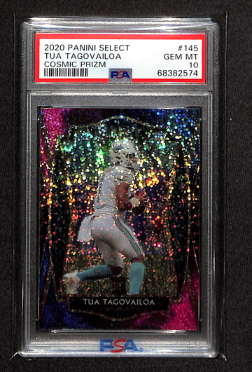 2020 Panini Select Tua Tagovailoa Premier Level Cosmic Prizm RC SP #145 PSA 10