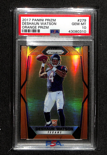 DESHAUN WATSON 2017 PANINI PRIZM ORANGE /275 ROOKIE PSA 10 RC #279