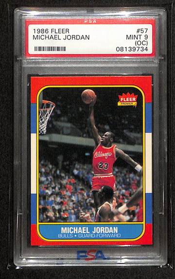 1986 Fleer Michael Jordan#57 Mint PSA 9 (OC)!