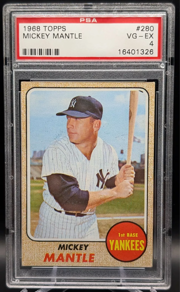 1968 Topps Mickey Mantle PSA 4