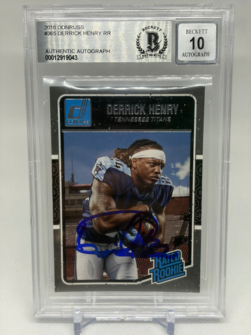 DERRICK HENRY 2016 DONRUSS RATED ROOKIE BGS AUTO 10
