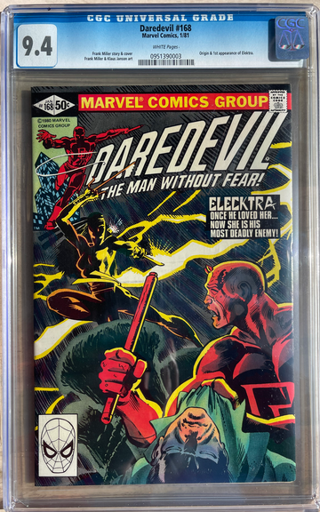Daredevil #168 CGC 9.4 White Pages 