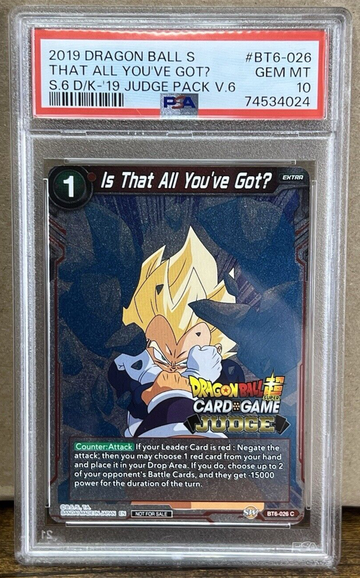 Is That All You’ve Got? BT6-026 Judge Stamp Dragon Ball Super PSA 10 GEM MT