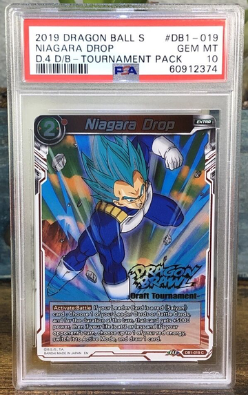 DBS Dragon Brawl Draft Tournament Gold Stamped Niagara Drop PSA 10 GOGETA