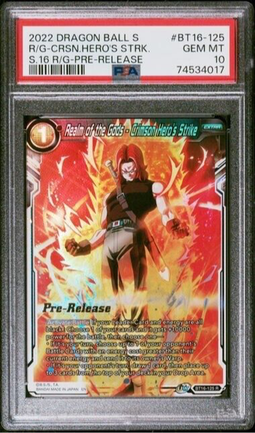 Dragon Ball Super Realm of the Gods Crimson Hero's Strike BT16-125 PSA 10 GEM MT