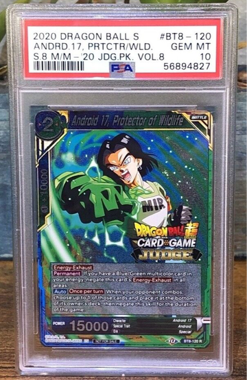 Android 17, Protector of Wildlife BT8-120 Dragon Ball Super Judge Promo PSA 10