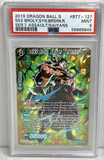 SS3 Broly Saiyan Berserker ISR Assault Of Saiyans Card Super DBS DBZ PSA 9 MINT