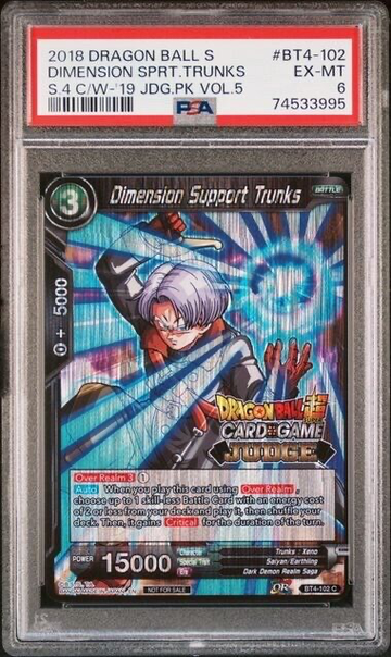 Dragon Ball Super TCG Judge Pack Promo Dimension Support Trunks BT4-102 PSA 6