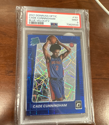 Cade Cunningham 2021-22 Optic Rated Rookie Blue Velocity Prizm RC #161 PSA 9