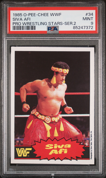 1985 O-Pee-Chee Series 2 WWF #34 Siva Afi PSA 9 ROOKIE Card RC OPC Wrestling