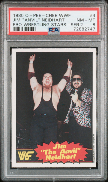 1985 O-Pee-Chee Series 2 WWF Jim Neidhart PSA 8 ROOKIE Wrestling Hart Foundation