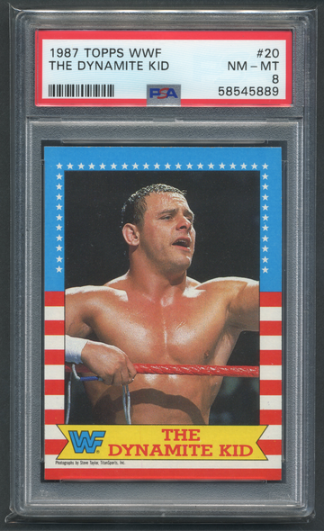 1987 Topps WWF Dynamite Kid #20 PSA 8 WWE Wrestling Card British Bulldogs