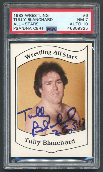 1983 Wrestling All Stars Tully Blanchard PSA 7 Auto 10 Autograph Signed WWF NWA