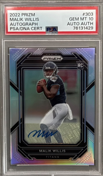 2022 Prizm Silver Malik Willis #303 PSA 10 Auto Auth RC