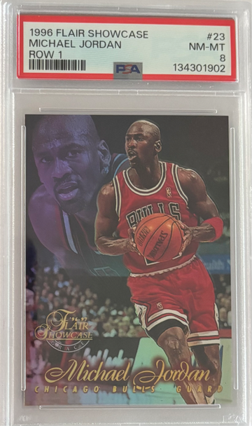 1996 FLAIR SHOWCASE ROW 1 #23 MICHAEL JORDAN PSA 8