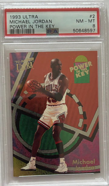 1993 Fleer Ultra Power In The Key Michael Jordan #2 Insert PSA 8