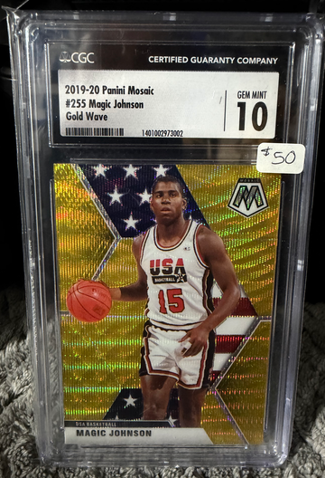 Magic Johnson 2019 Panini mosaic gold wave Lakers dream team