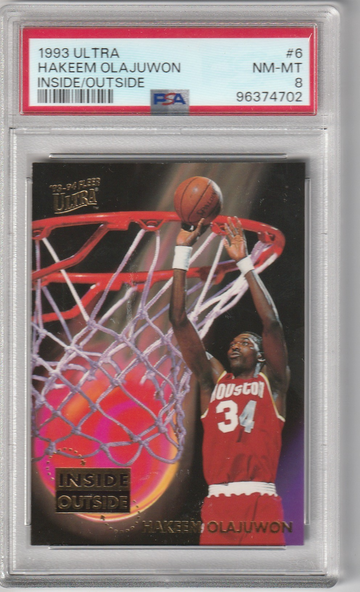 1993 Fleer Ultra Inside Outside #6 Hakeem Olajuwon PSA NM-MT 8