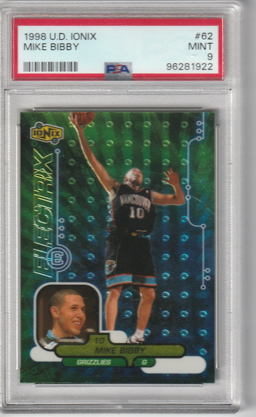 1998 Upper Deck Ionix #62 Mike Bibby Rookie PSA MINT 9