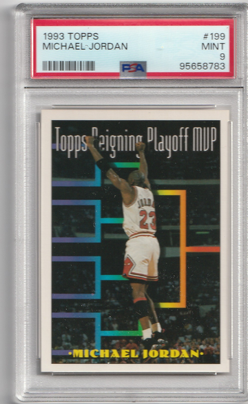 1993 Topps #199 Michael Jordan Playoff MVP PSA MINT 9
