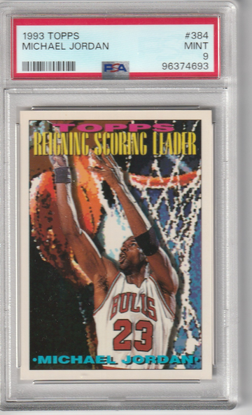 1993 Topps #384 Michael Jordan Scoring Leader PSA MINT 9