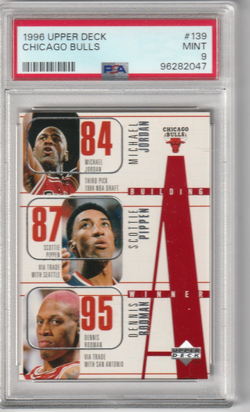1996 Upper Deck #139 Chicago Bulls Team Card PSA MINT 9