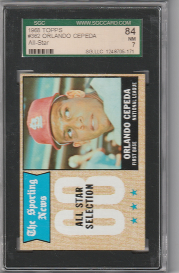 1968 Topps #362 Orlando Cepeda AS SGC NM 7