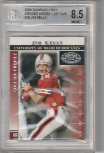 2000 Donruss Preferred Graded Series #56 Jim Kelly BGS NBM-MT+ 8.5