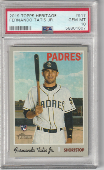 2019 Topps Heritage #517 Fernando Tatis Jr Rookie PSA GEM MINT 10
