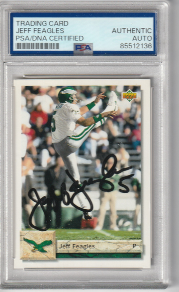 Autographed 1992 Upper Deck #104 Jeff Feagles PSA/DNA Authentic