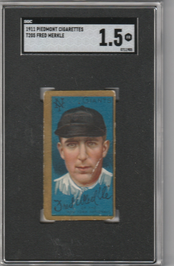 1911 T205 Fred Merkle Piedmont Factory 25 SGC FR 1.5