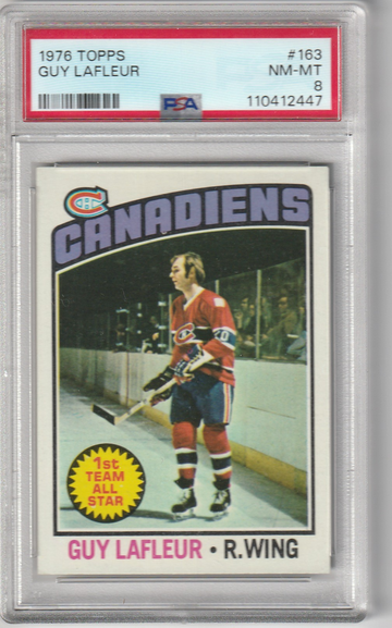 1976 Topps #163 Guy Lafleur PSA NM-MT 8
