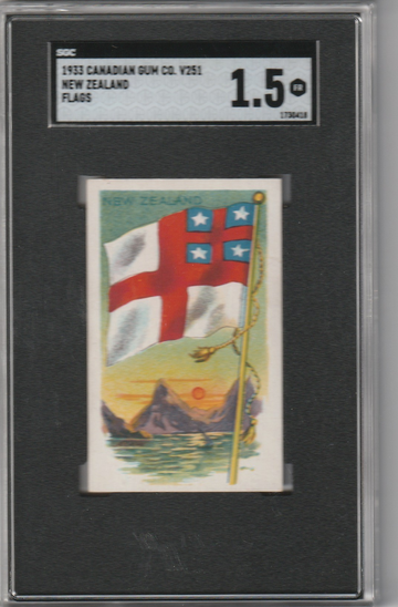 1933 V251 Canadian Gum Co. Flags New Zealand SGC FR 1.5