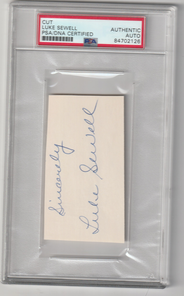 Autographed Luke Sewell Cut Signature PSA/DNA Authentic