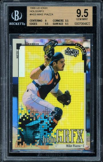 1999 UD Ionix HoloGrFX #HG5 Mike Piazza - BGS 9.5 GEM MINT - 1:1500 Pack Odds