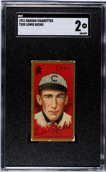 1911 Hassan Cigarettes T205 Lewis Richie SGC 2 GD Cubs