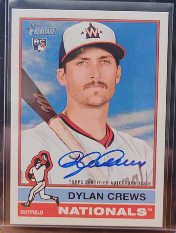 2025 Topps Heritage ROA-DCR Dylan Crews Certified Autograph Issue RC Nationals