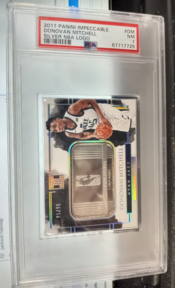 Donovan Mitchell 2017-18 Panini Impeccable Silver Bar Rookie /16 PSA 7 NEAR MINT RC Cleveland Cavaliers