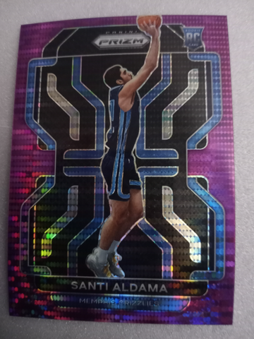 2021-22 PANINI PRIZM MINT SANTI ALDAMA PURPLE PULSAR PRIZM JERSEY # 7/35 RC 276 MEMPHIS GRIZZLIES