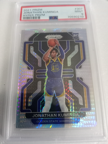 2021 Panini Prizm Jonathan Kuminga Hyper Prizm Rookie RC 307 Warriors Psa MINT 9
