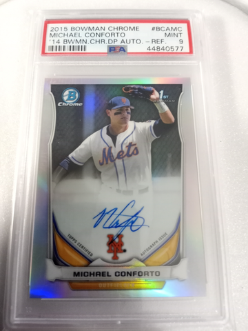  Michael Conforto 2015 Bowman Chrome 2014 Draft Refractor Auto 1st Prospect PSA 9 Rookie Rc San Francisco Giants