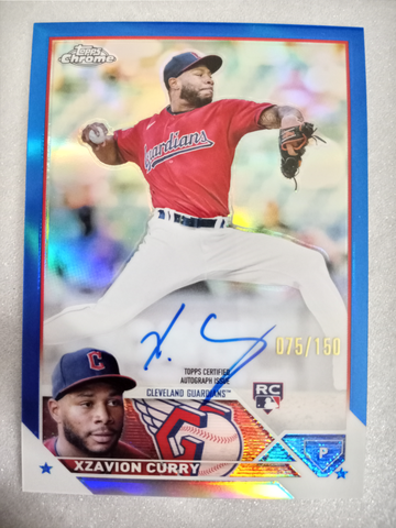2023 Topps Chrome MINT Rookie Autographs Xzavion Curry RC AU /150 Blue Cleveland Guardians