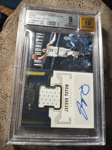  2017-18 Dominion Jayson Tatum RC Patch Autograph 10 BGS MINT 9/10 ROOKIE CELTICS