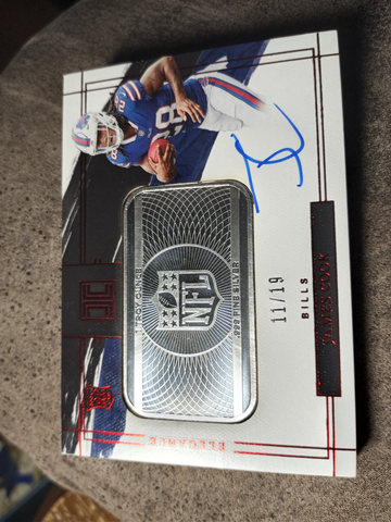 2023 Panini Impeccable James Cook Elegance Silver Bar Rookie Auto /19 #109 RC Buffalo Bills  Mint?