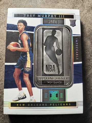 Trey Murphy III 2021-22 Panini Impeccable NBA Logoman RC 1 Troy Ounce Silver /20 Rookie New Orleans Pelicans