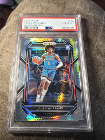2022 Panini Prizm 246 Jalen Williams HYPER SP RC Thunder ROOKIE PSA 10 Thunder